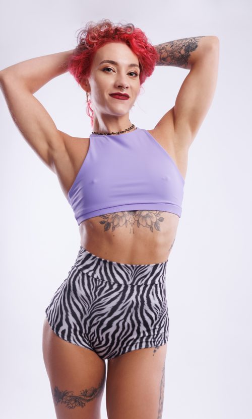 SZORTY LILA -zebra
